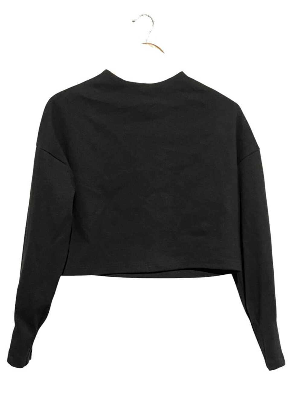 Lvir Cropped Sweatshirt Black Size XS Minimalist Long Sleeve